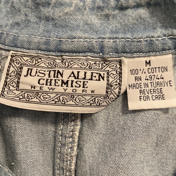 Justin Allen Chemise button down jean tank size medium - Picture 2 of 2